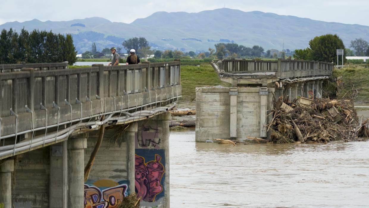 Floodwater and debris take out bridges across Hawke's Bay